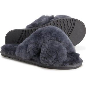 DIJE California by LAMO Maribel Sheepskin Slippers Sandals Gray Size 37 US 7 NEW